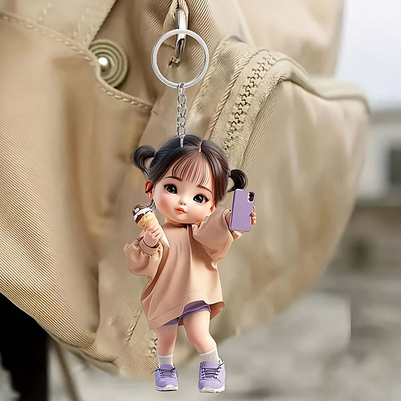 Fruit Slot Machine - 1 Cute Acrylic Girl Keychain, 2D