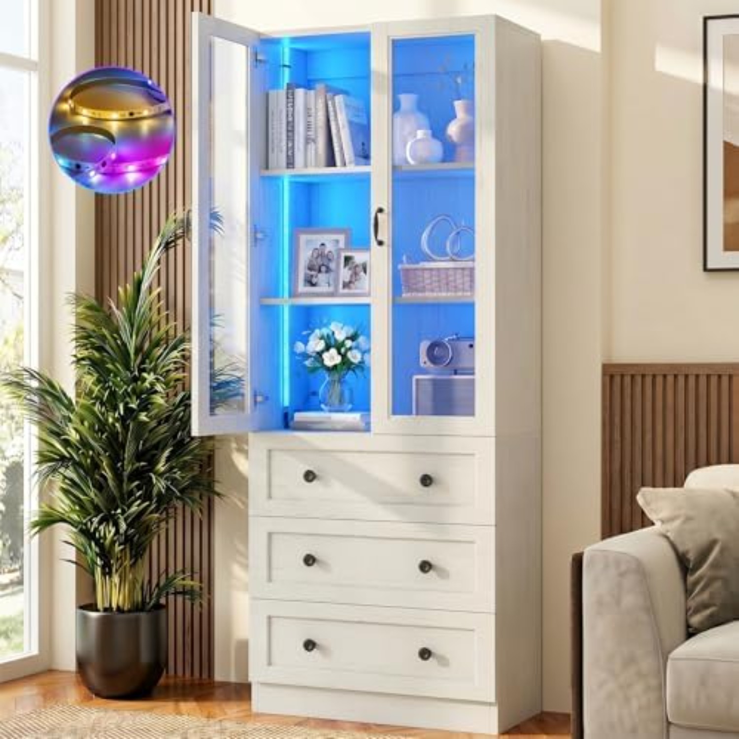 Glass Cabinet Display - Display Cabinet with Glass Doors, 80