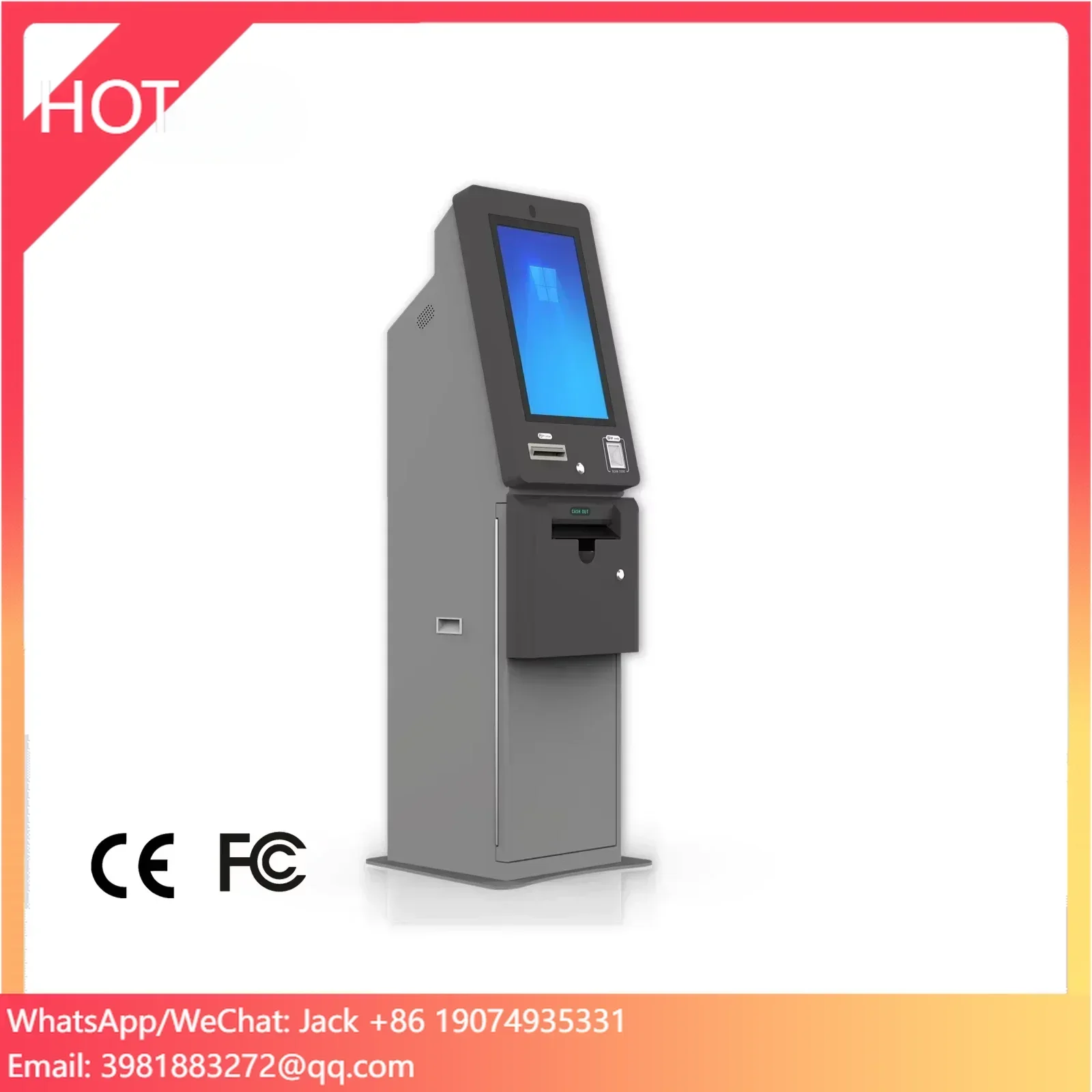 Ticket Redemption Machine - Metal ATM Kiosk Ticket Redemption Terminal