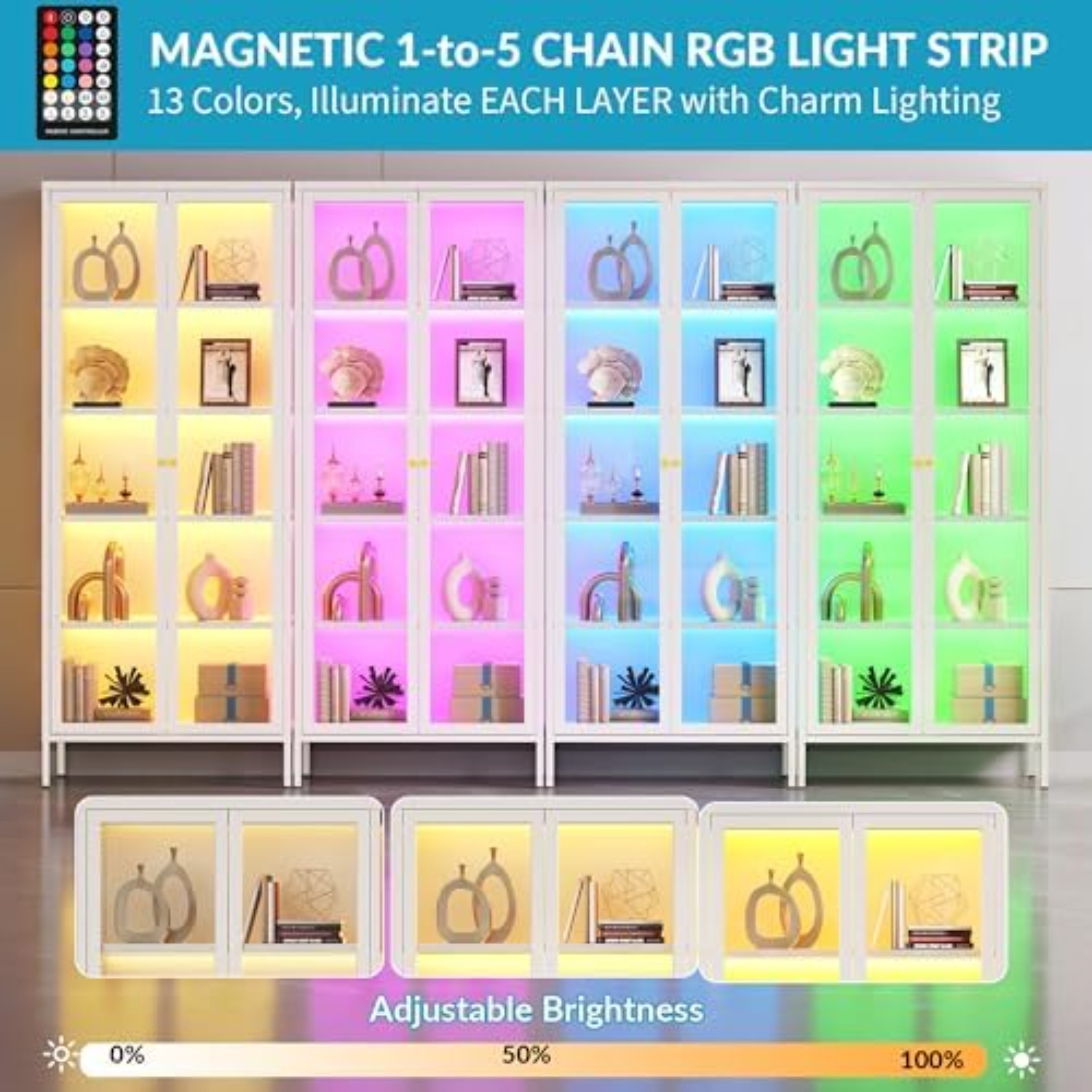 5-Tier Glass Display Cabinet w - Glass Cabinet Display 评论和价格