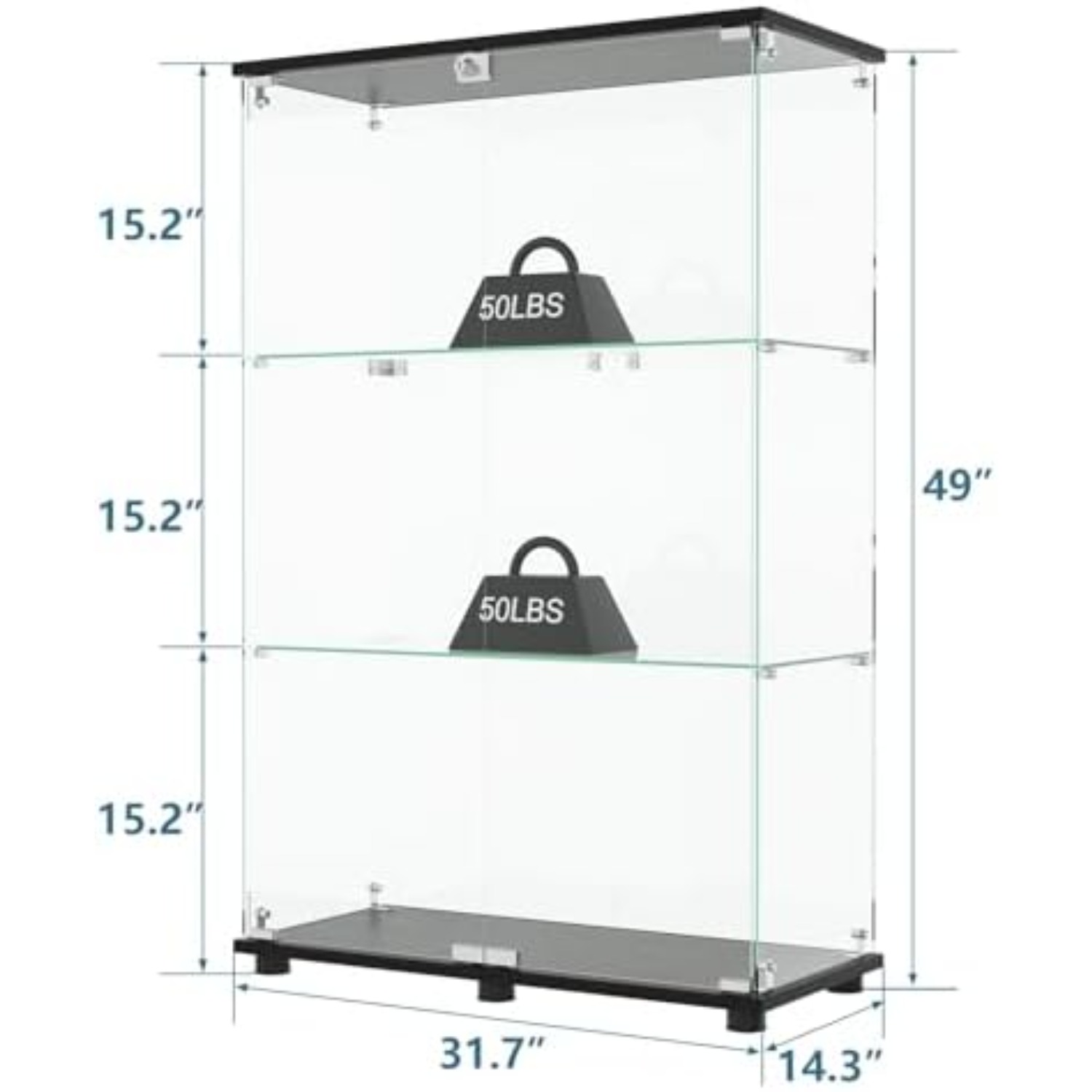 Glass Display Cabinet with 3-S - Glass Cabinet Display 评论和价格