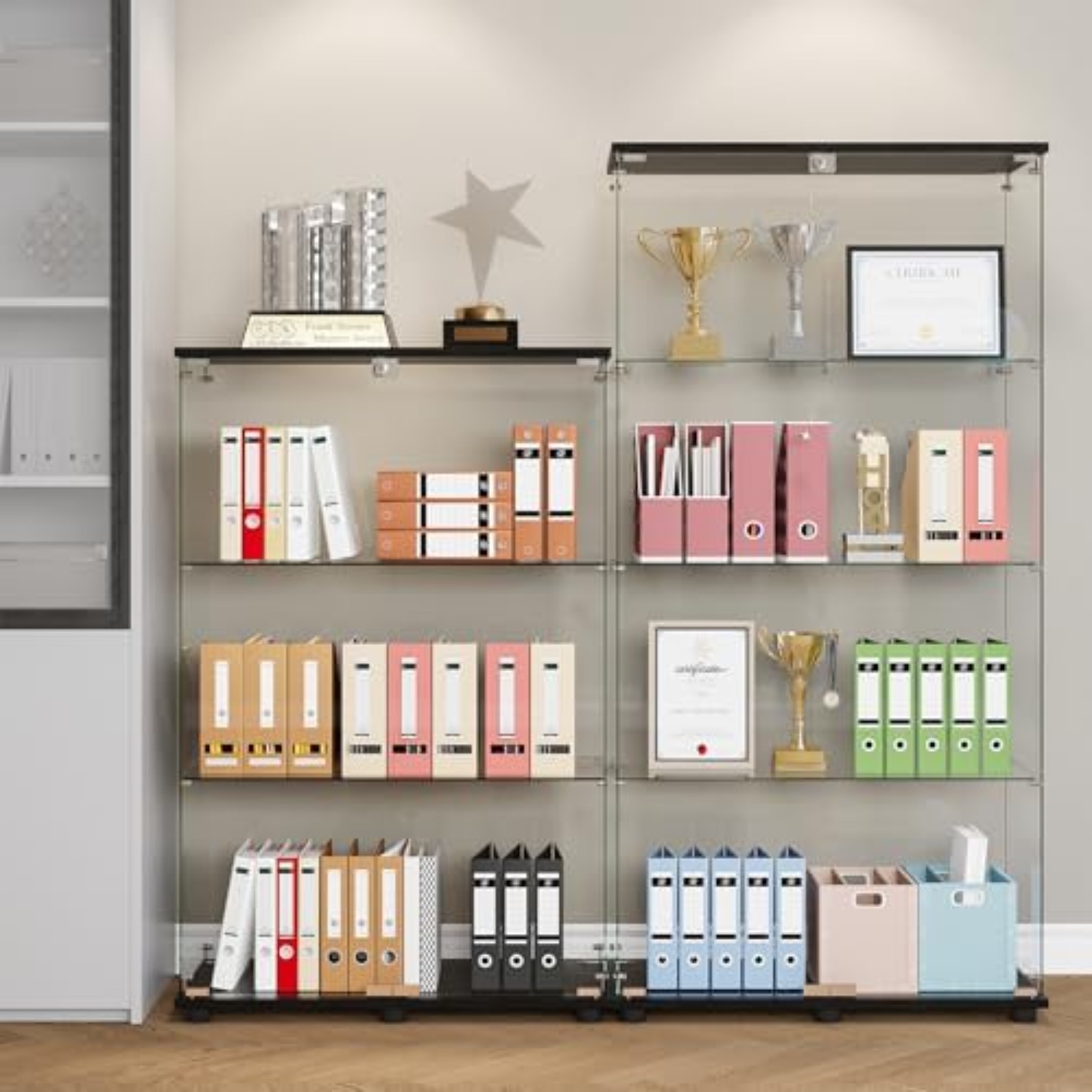 Glass Display Cabinet with 3-S - Glass Cabinet Display 评论和价格