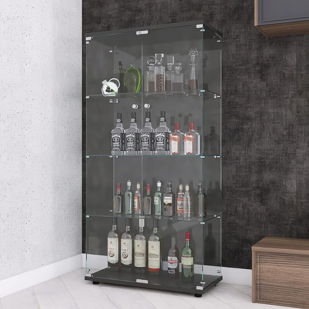 Glass Display Cabinet 4-Shel w - Glass Cabinet Display 评论和价格
