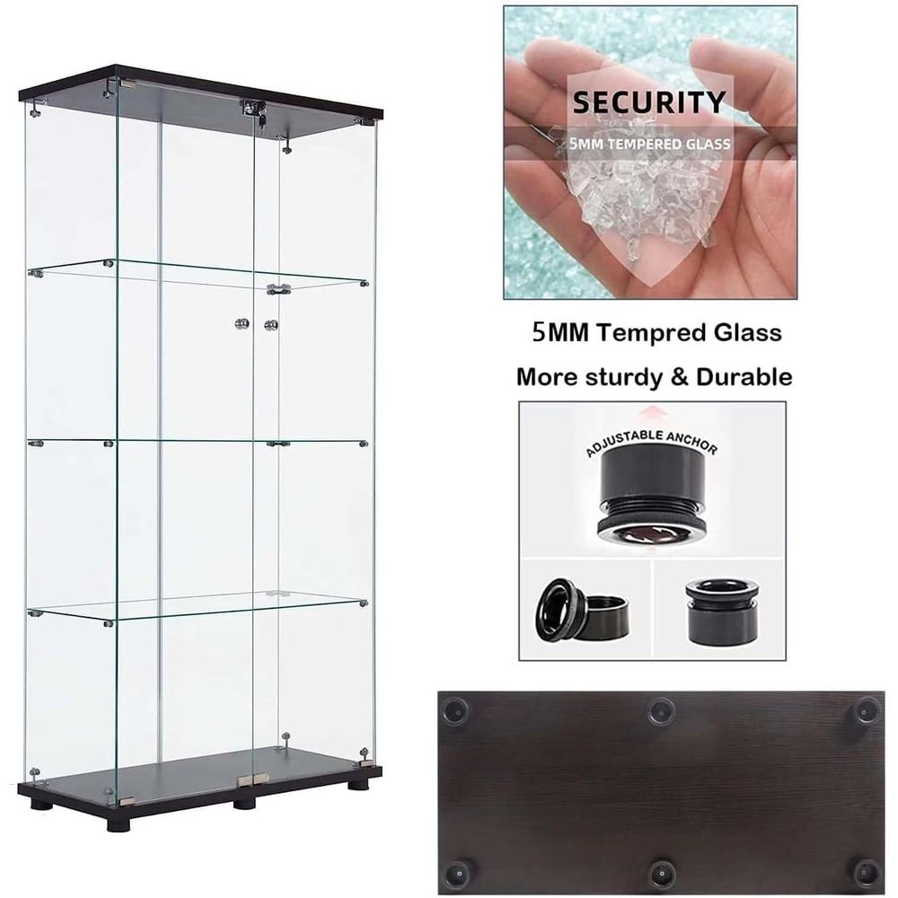 Glass Display Cabinet 4-Shel w - Glass Cabinet Display 评论和价格