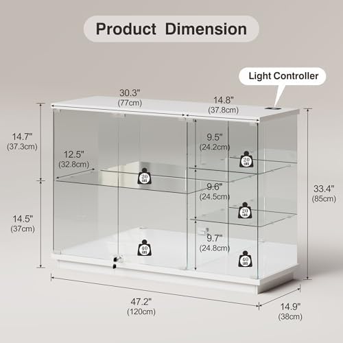 RGB Glass Display Cabinet with - Glass Cabinet Display 评论和价格