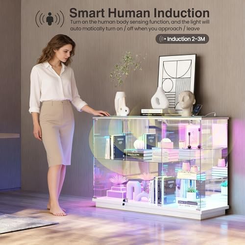 RGB Glass Display Cabinet with - Glass Cabinet Display 评论和价格