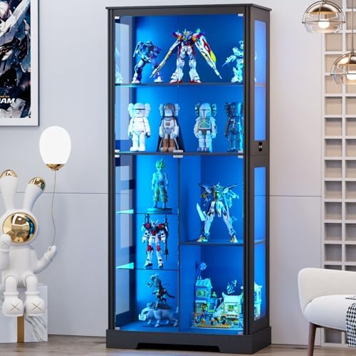 71'' Display Cabinet with 5-Ti - Glass Cabinet Display 评论和价格