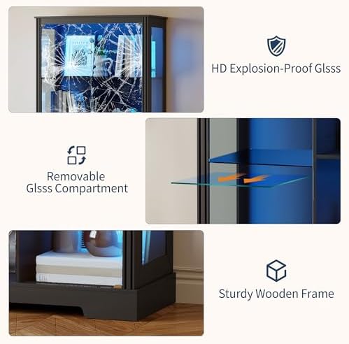 71'' Display Cabinet with 5-Ti - Glass Cabinet Display 评论和价格