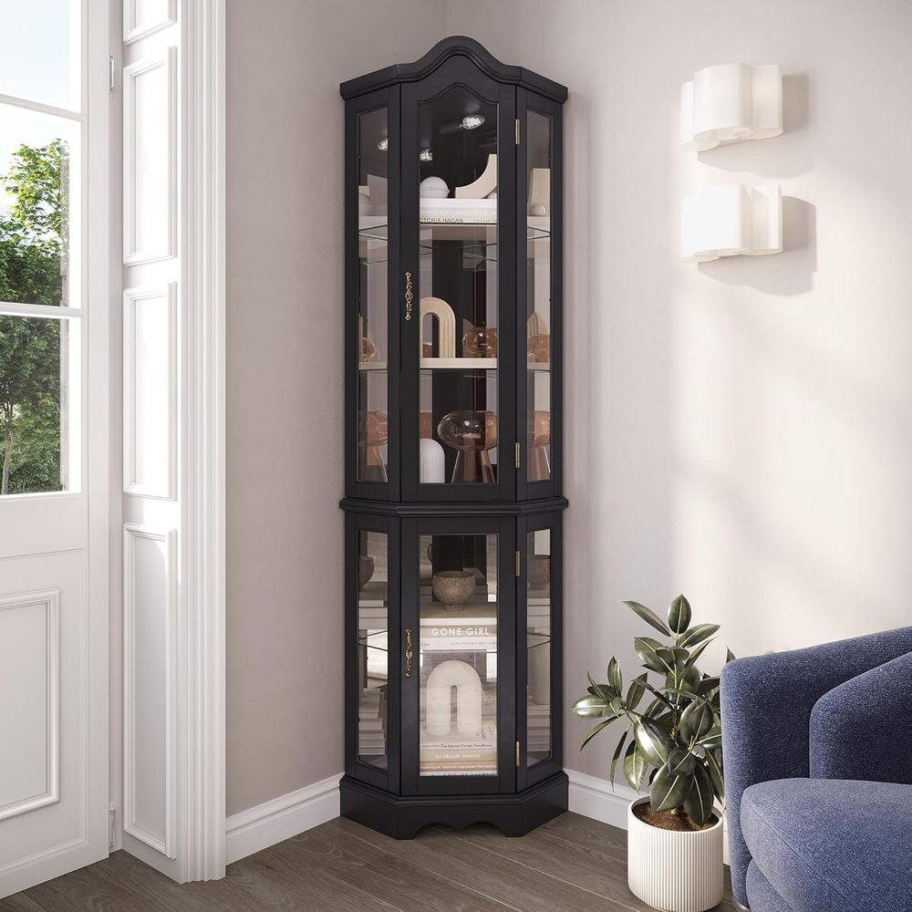 Lighted 3-Side Glass Display C - Glass Cabinet Display 评论和价格