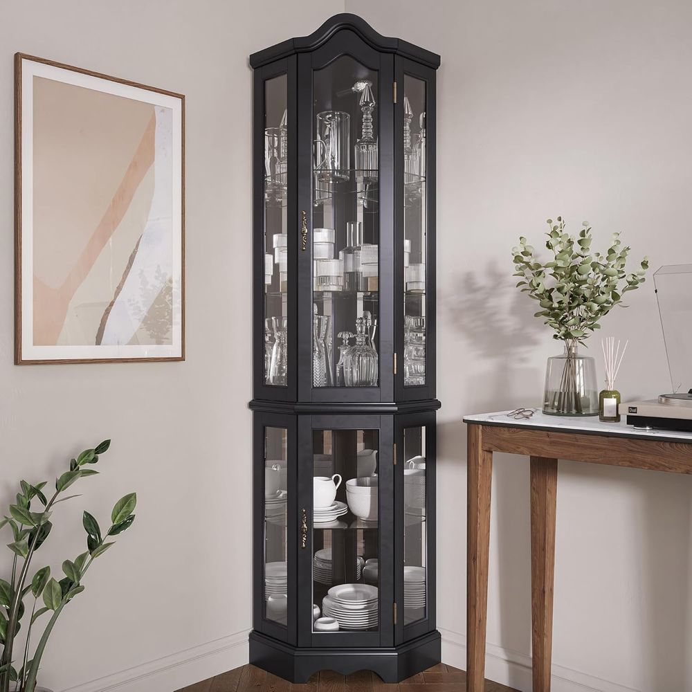 Lighted 3-Side Glass Display C - Glass Cabinet Display 评论和价格