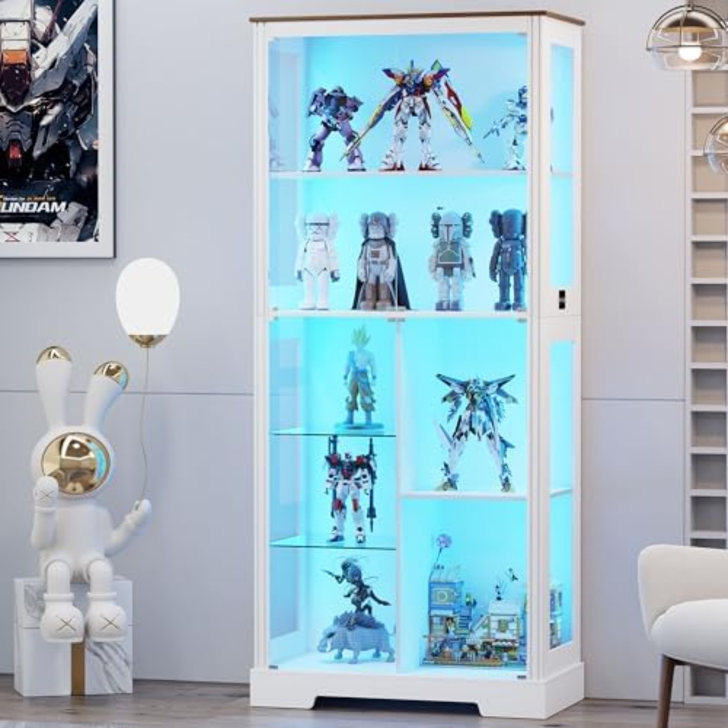 71'' Display Cabinet with 5-Ti - Glass Cabinet Display 评论和价格
