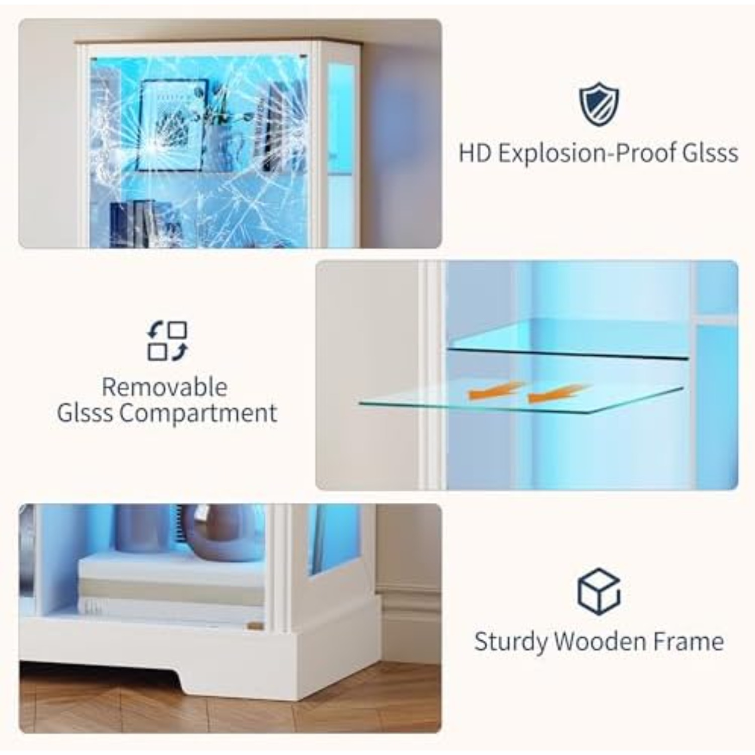 71'' Display Cabinet with 5-Ti - Glass Cabinet Display 评论和价格