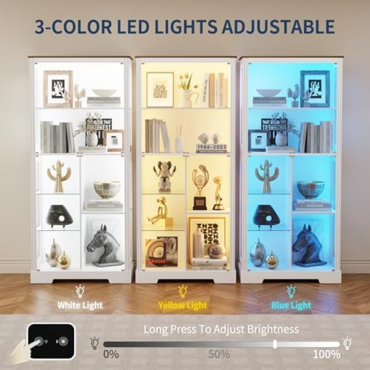 71'' Display Cabinet with 5-Ti - Glass Cabinet Display 评论和价格